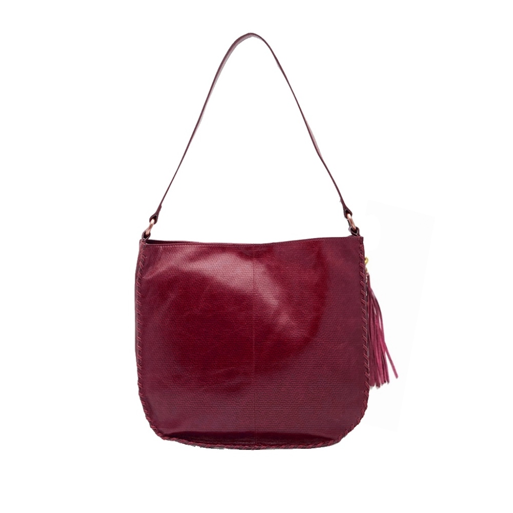 Hobo BIANKA leather shoulder bag in WINE